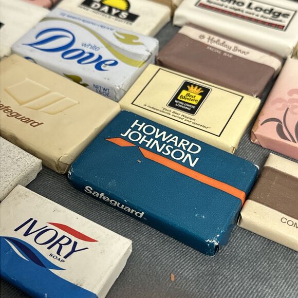 Vintage Huge Lot of Hotel Soap Bars Vegas Ivory Tone Dove Jergens Safeguard - Picture 6 of 8